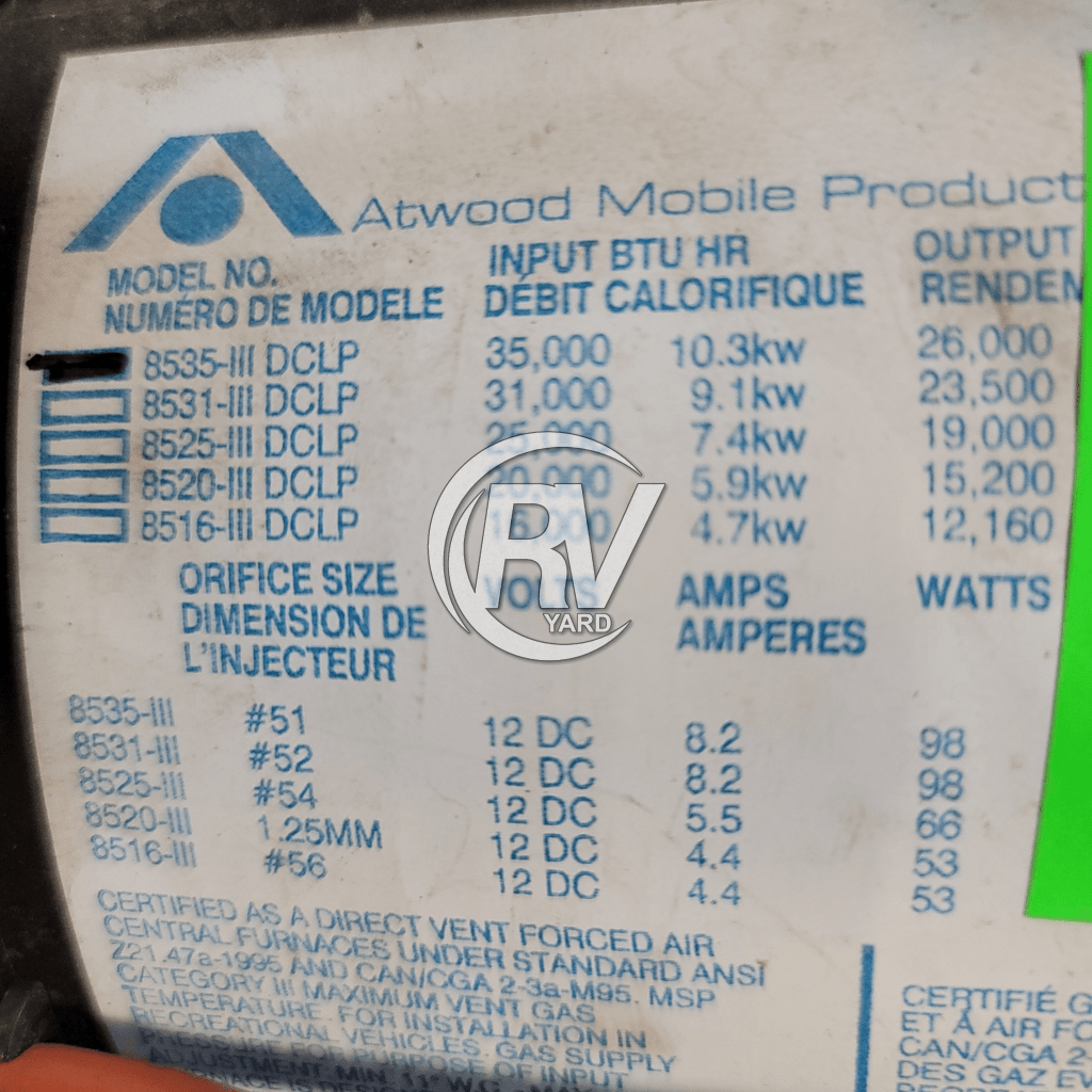 Atwood 8531-Iii Rv Furnace